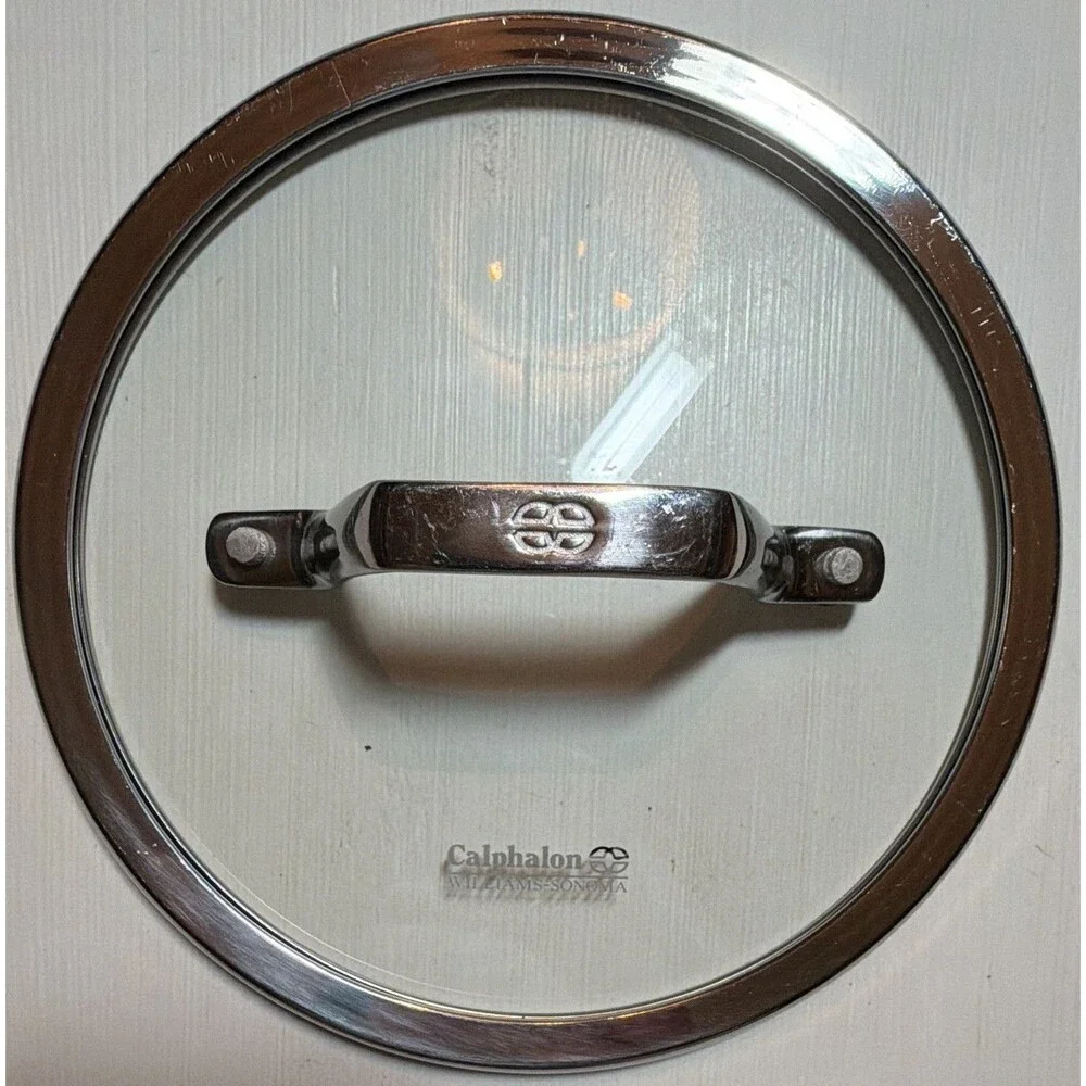 Calphalon Williams Sonoma 8 in Glass Lid Stainless Steel Rim & Handle Round